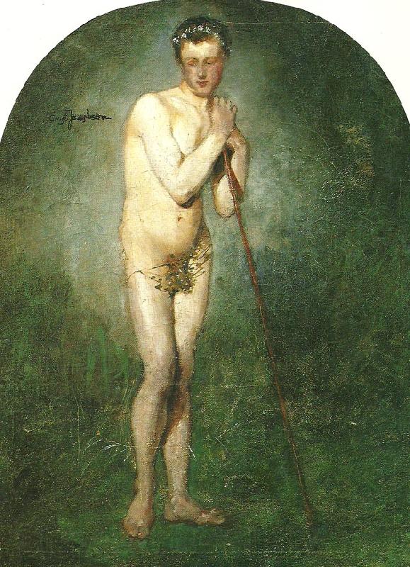 Ernst Josephson Staende naken yngling France oil painting art